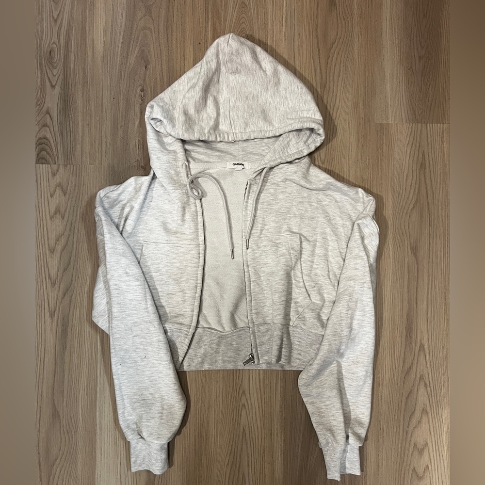 Garage Gray Cropped Hoodie